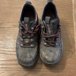 CAT Women's Black and Pink Athletic Shoes steel toe